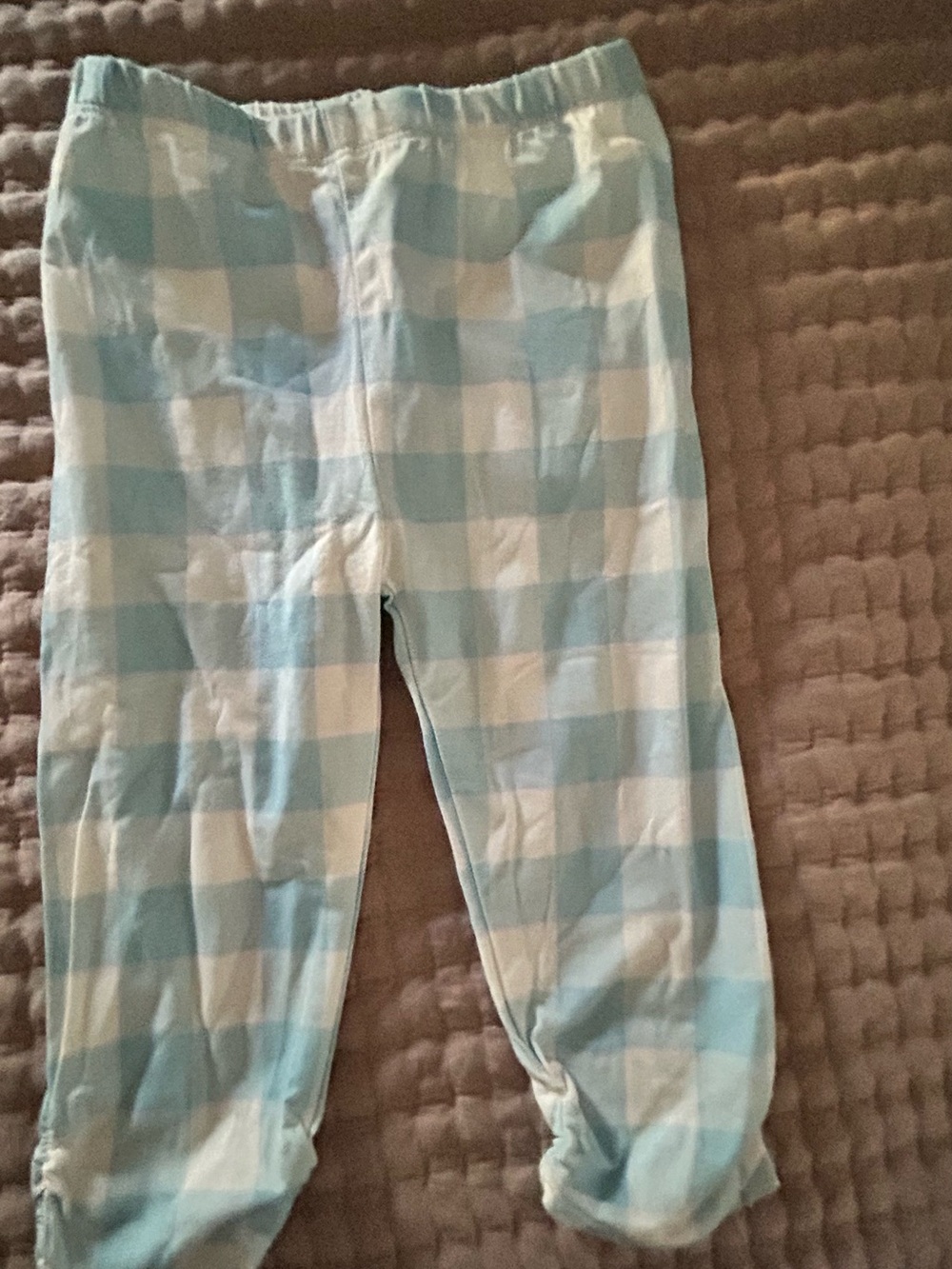 Mud Pie Blue and White Gingham Pajama Pants